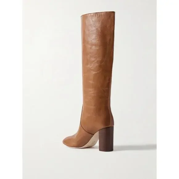 New Loeffler Randall Goldy Knee High Tall Leather Boots Brown Safri US 9 $695 - Picture 3 of 9